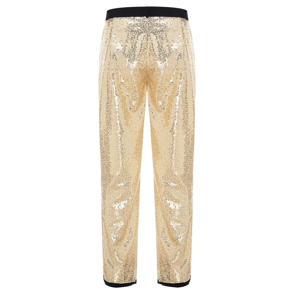 Men's Sequin Disco Pants | Slim Fit | Elastic Waist