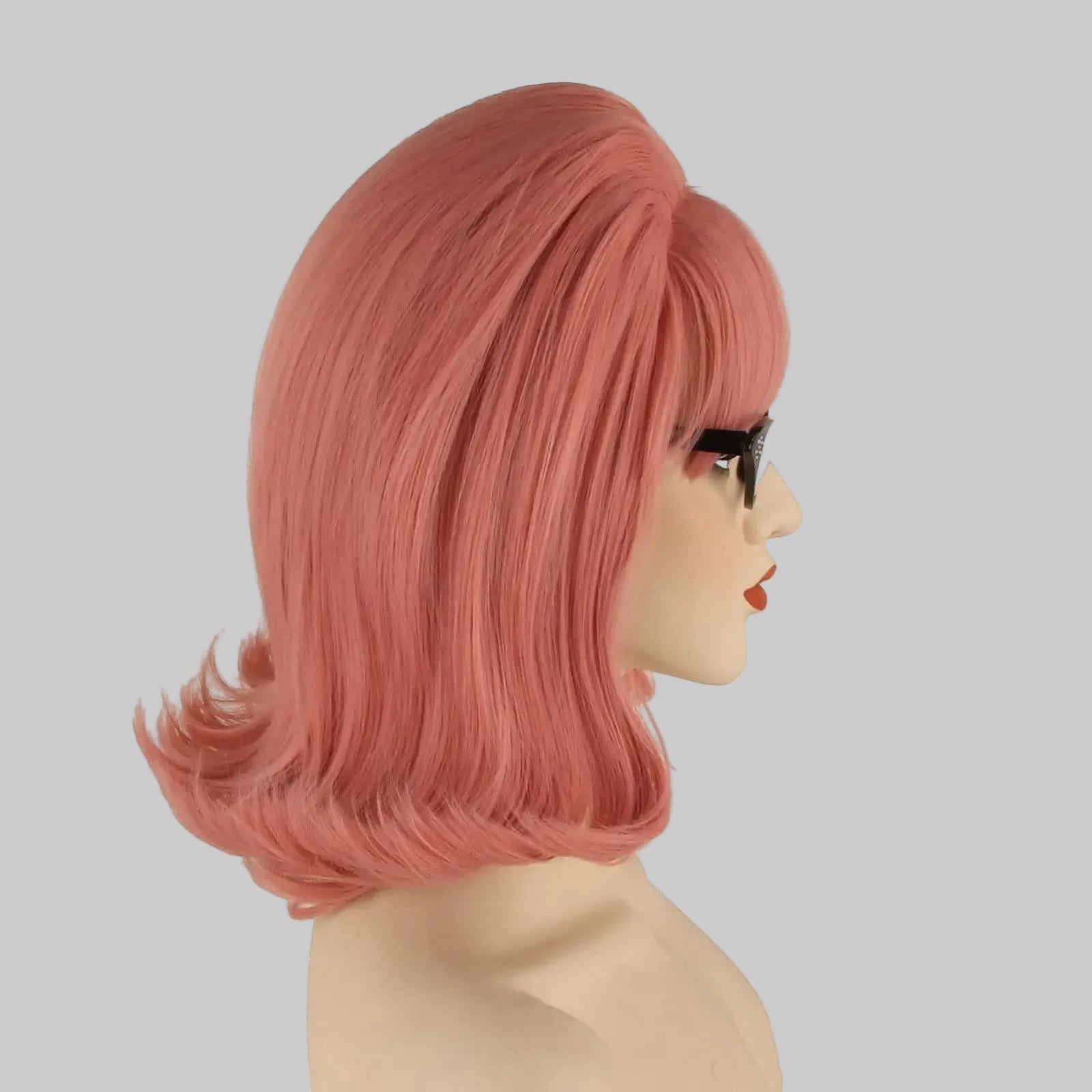 Retro Glam Pink Updo Wig - 60s Beehive & 70s Pinup Synthetic Wig (12 Inches)