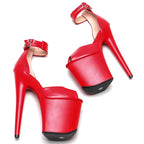 20CM Platform Sandals - Matte Finish High Heel Pole Dance Shoes