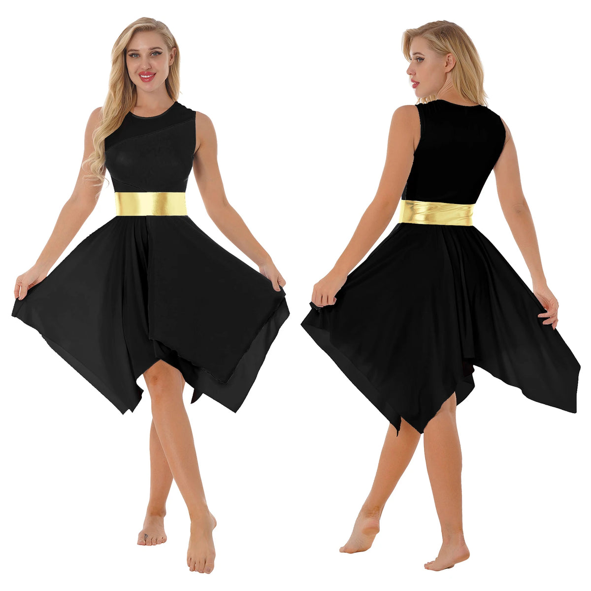 Lyrical Praise Dance Dress | Asymmetric Hem | Multi-Color