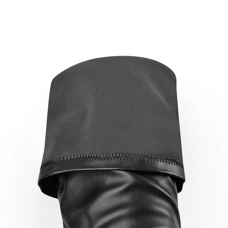 Black Over-the-Knee Platform Boots | 15–16 cm Heel