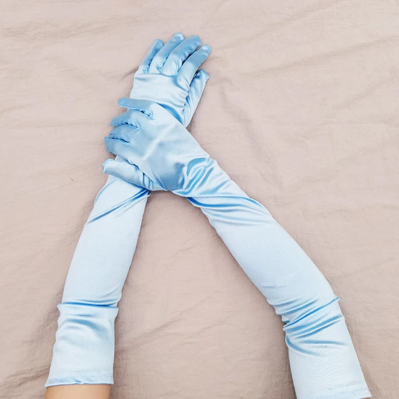 Elbow-Length Satin Gloves | Stagewear