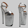 23CM Snake Print Platform Sandals - Open Toe 9 Inch High Heel Pole Dance Shoes