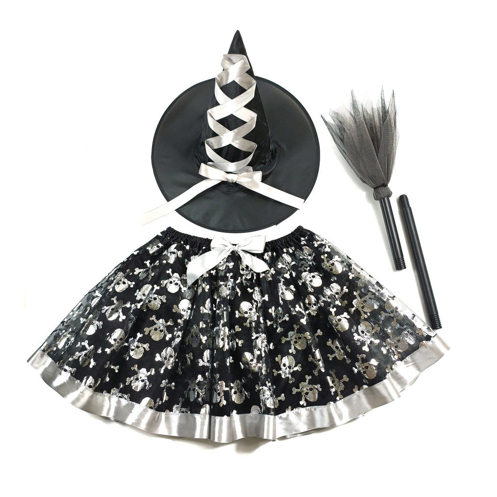 Witch Costume Set | Tulle Skirt, Hat & Broom | Halloween