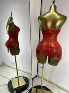 Rhinestone Tassel Bodysuit | Burlesque Performance | 3 Colors