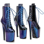 8-Inch Snakeskin Platform Ankle Boots - Exotic High Heel Performance Boots