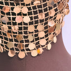 Dazzling Sequin Halter Top - Electra Chainmail Crop Top