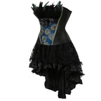 Peacock Corset & Skirt Set | Feather Embroidery