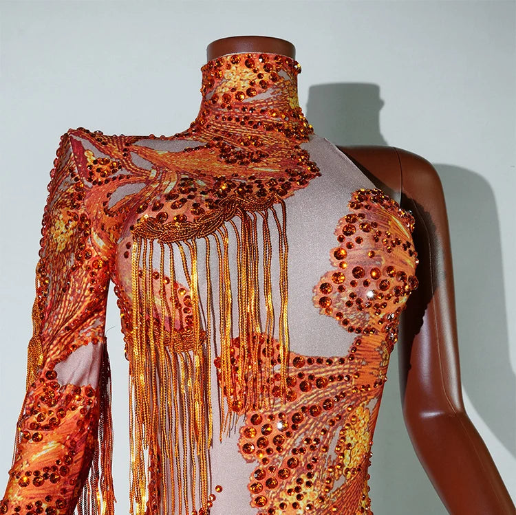 Luxe Rhythm Fringe & Rhinestone Performance Set — Multi‑Color Variants (One Size Fits S–XL)