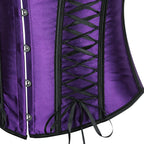 Purple Satin Overbust Corset | Lace-Up Boned Bustier