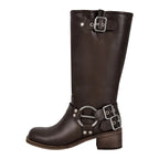 Gothic Moto Boots | Buckle Detail | Block Heel