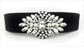 Crystal Flower Wide Elastic Belt | Stage & Dressy