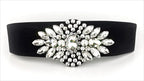 Crystal Flower Wide Elastic Belt | Stage & Dressy