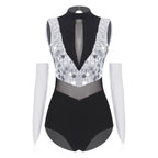 Spotlight Sequin Mock-Neck Leotard
