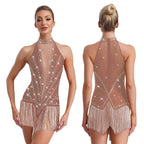 Tassel Fringe Leotard | Rhinestone | Latin Dance