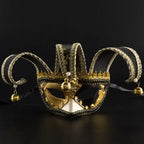 Venetian Jester Mask | Bell-Tipped Horns | 3 Colors