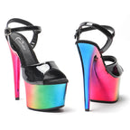 7-Inch Platform Heels with Ankle Strap - Patent Finish Sandals