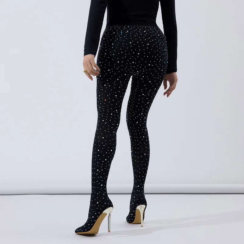 Rhinestone Legging Boots | Over-the-Knee Stiletto | Stretch