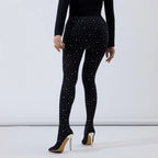 Rhinestone Legging Boots | Over-the-Knee Stiletto | Stretch