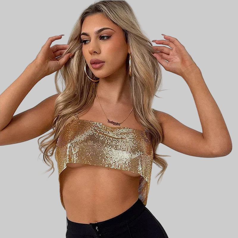 Rhinestone Diamond Corset Crop Top