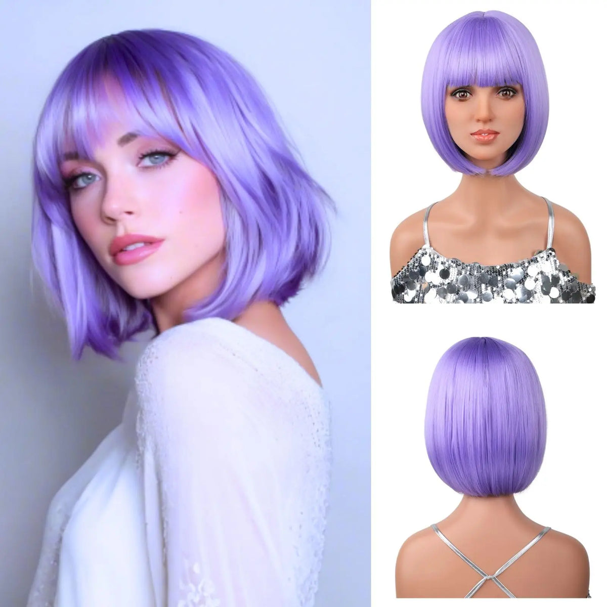 Straight Bob Wig | Full Bangs | 12 Inch
