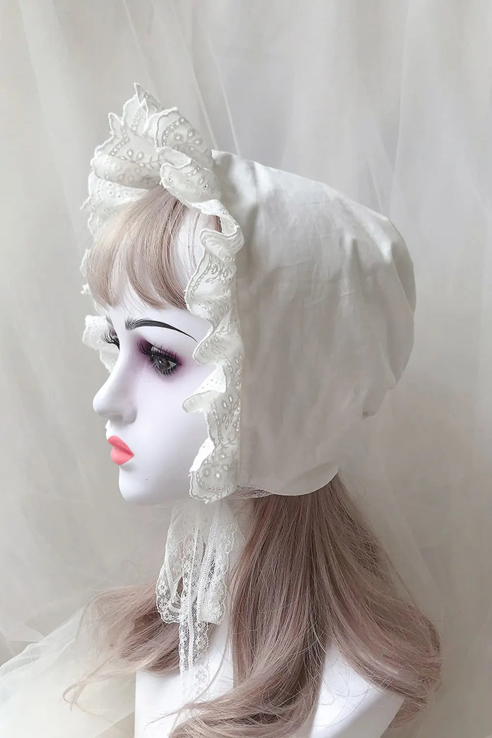Lolita Ruffle Bonnet | Cotton & Lace | Adjustable