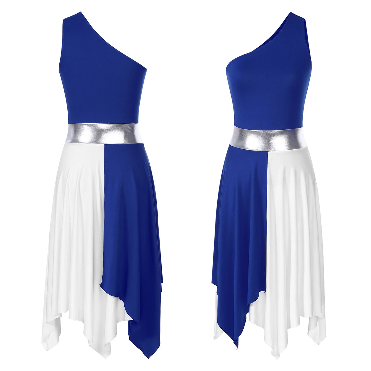 Lyrical Praise Dance Dress | Asymmetric Hem | Multi-Color