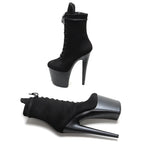 Black Suede Platform Ankle Boots - 20cm Pole Dance Heels