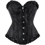 Victorian Overbust Corset | Floral Satin | Plus Size