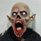 White-Hair Zombie Mask | Open Mouth