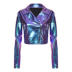 Metallic Cropped Moto Blazer Jacket | 4 Colors