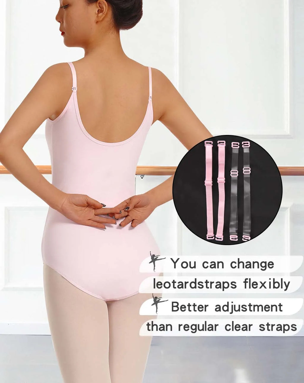 Women's Camisole Ballet Leotard | Adjustable Straps | Full Lining | 3 Colors