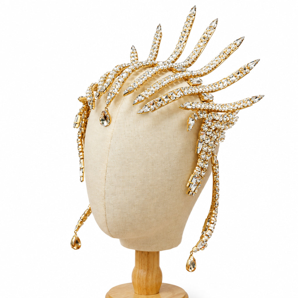 Rhinestone Headpiece | Dramatic Spiked Crown