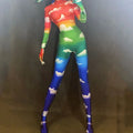 Rainbow Rhinestone Jumpsuit | Full-Body | One Size