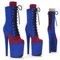 Suede Platform Ankle Boots - 8 Inch Two-Tone Pole Dance Boots