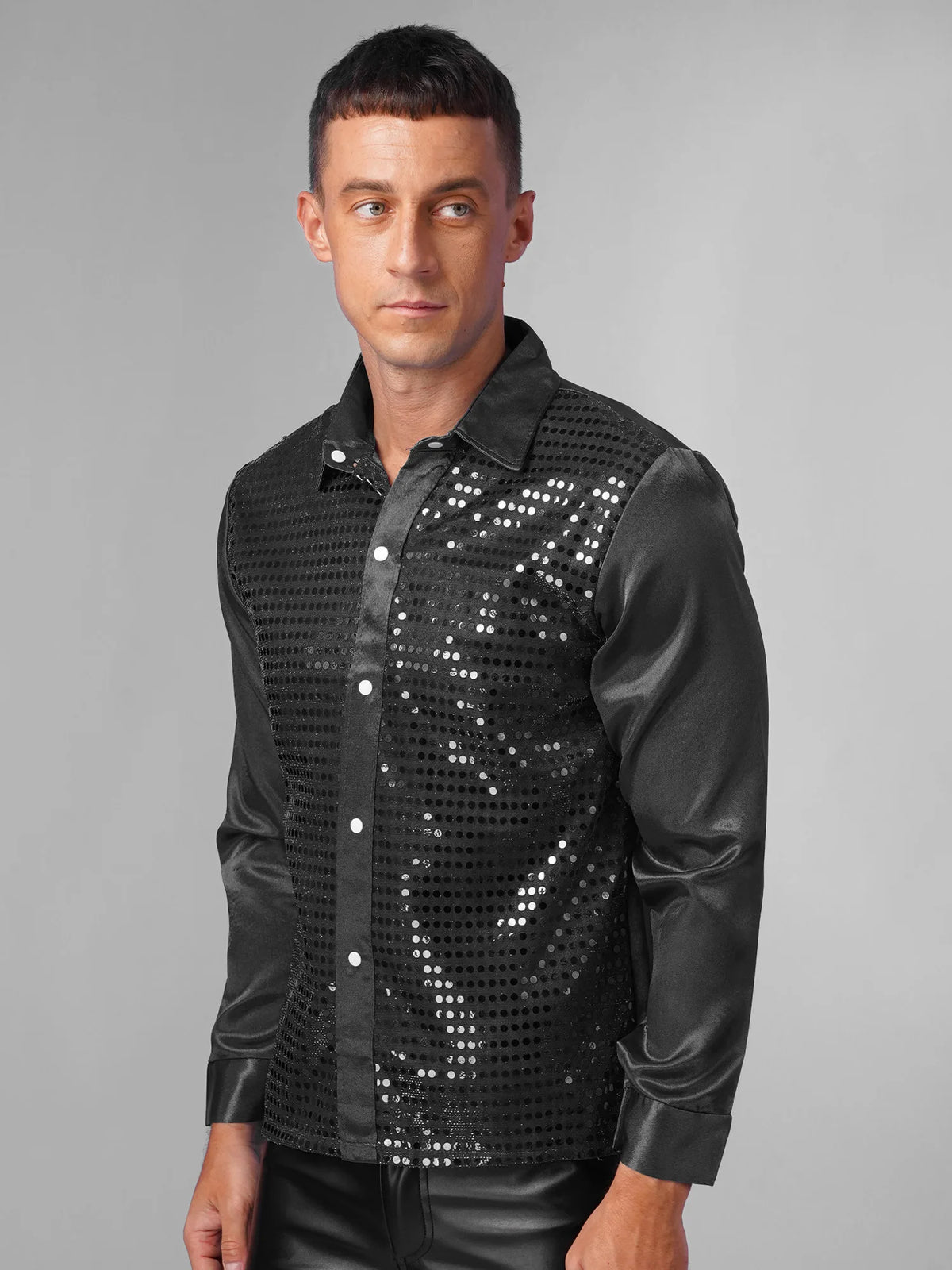 Men's Sequin Shirt | Long-Sleeve Sparkle