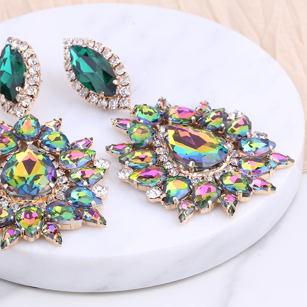 Rhinestone Drop Earrings | Clip or Pin