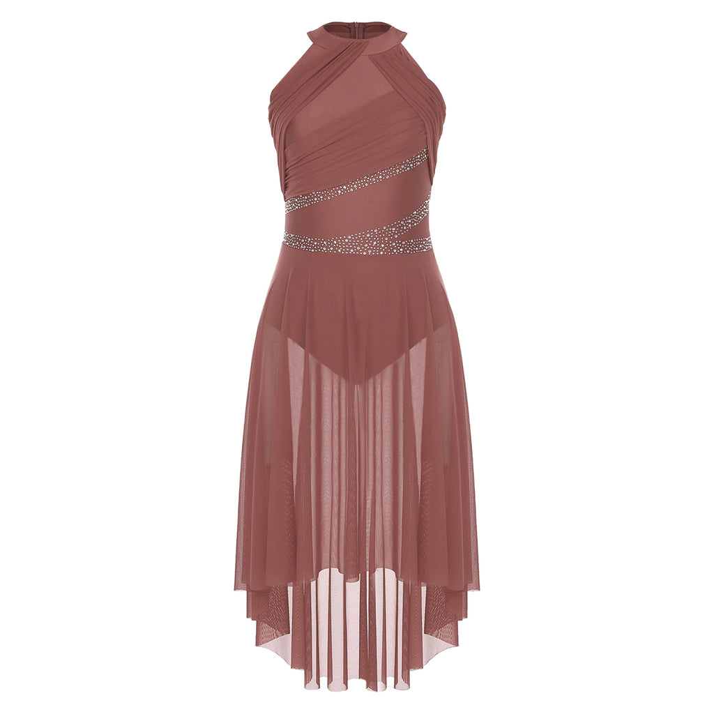 Starlight Ruched Rhinestone Lyrical Dance Dress