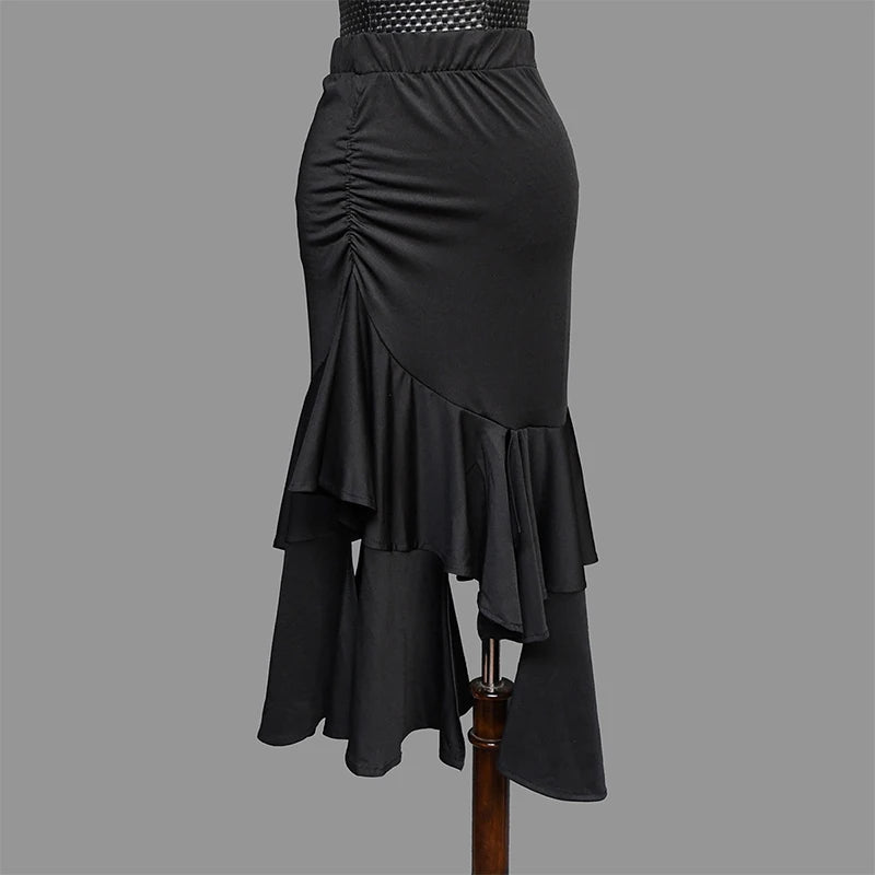 Latin Dance Ruffle Skirt | High-Low Hem | Salsa & Competition