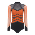 Prism Rhinestone Mesh-Sleeve Performance Leotard
