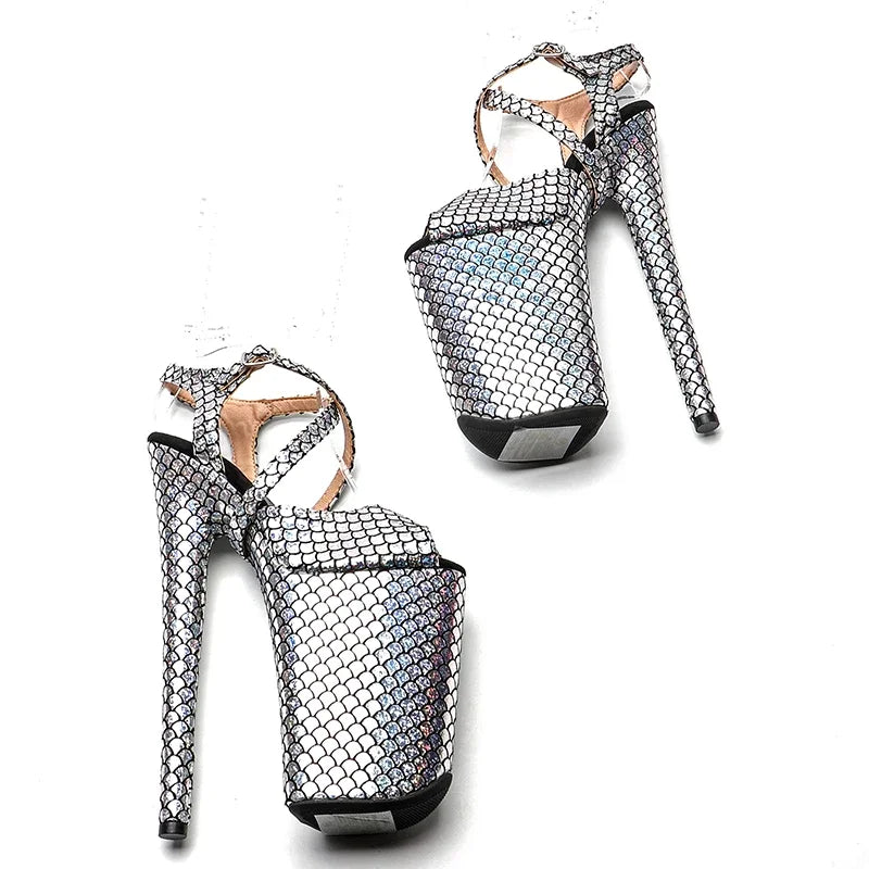 Shiny Platform Sandal Heel – 9 Inch Stage & Pole Dance