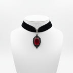 Gothic Cameo Choker | Velvet & Pendant | Vampire Necklace