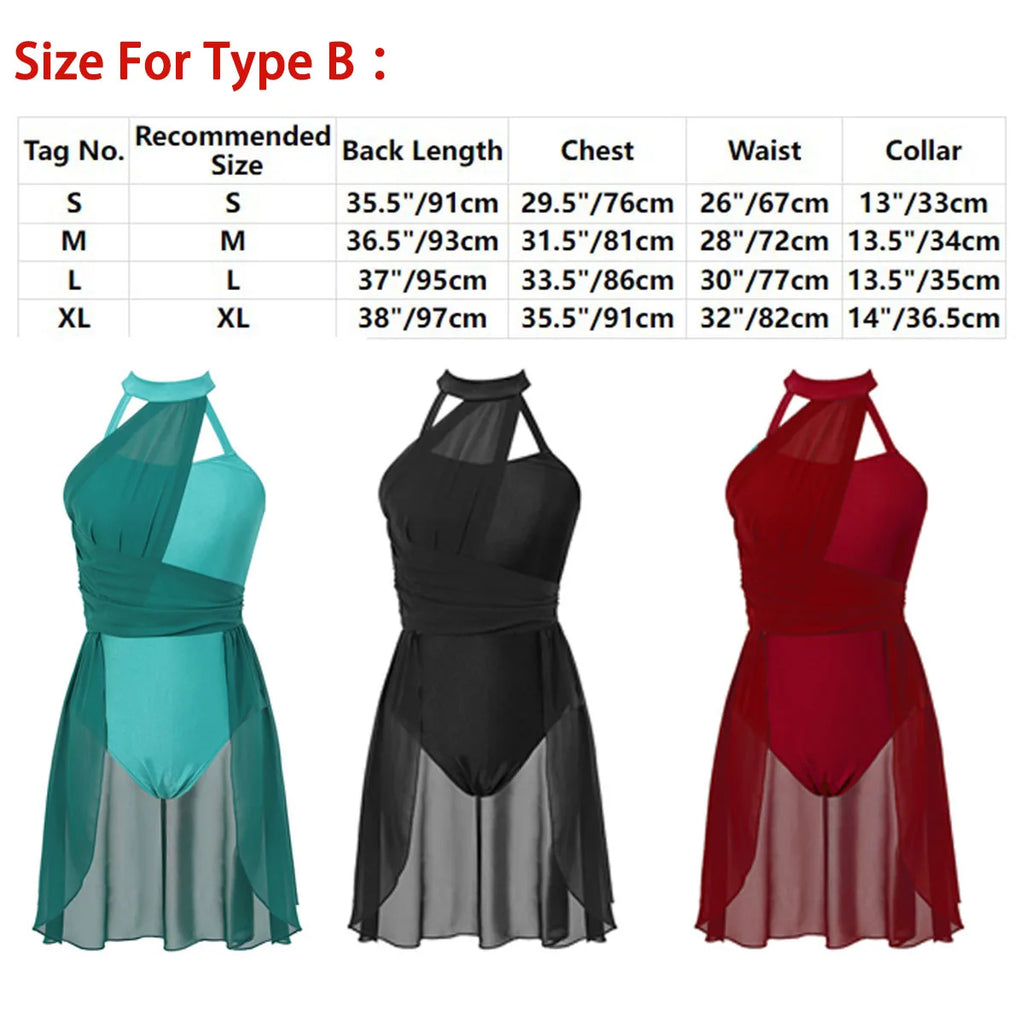 Chiffon Lyrical Dance Dress | Cut-Out Back | Front Slit Skirt