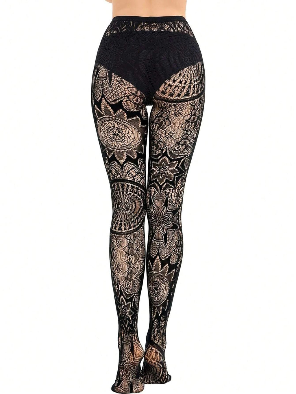 Jacquard Lace Fishnet Tights | Gothic Pantyhose | One Size