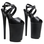9-Inch Matte Platform Heels - Slip-On Sandals