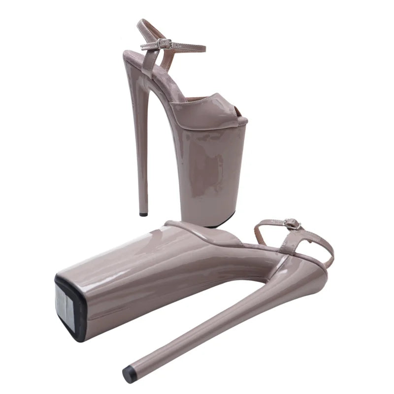 26cm Open Toe Platform Pole Dance Sandals - 10 Inch High Heels