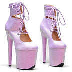 8-Inch Glitter Platform Ankle Boots