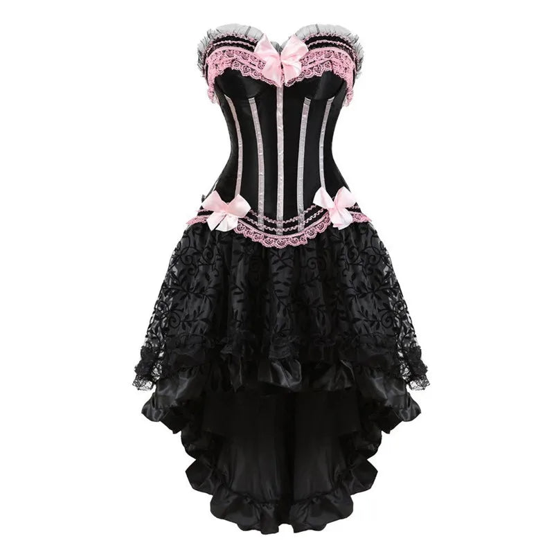 Striped Corset Dress | Lace-Up | Plus Sizes
