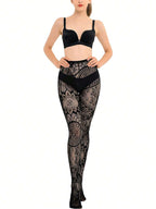 Jacquard Lace Fishnet Tights | Gothic Pantyhose | One Size