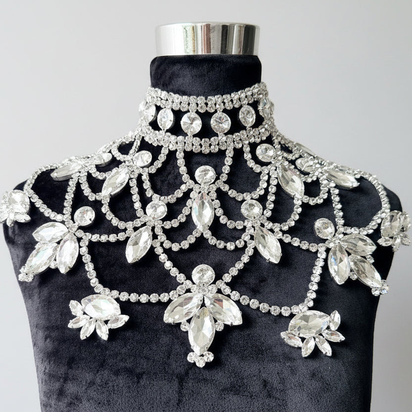 Luxury Oversized Rhinestone Statement Necklace - Drag Show & Pageant Jewelry